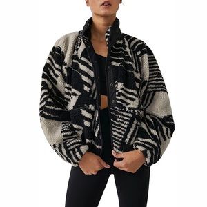 hit the slopes geo line fleece / free people / lightweight printed fleece jacket